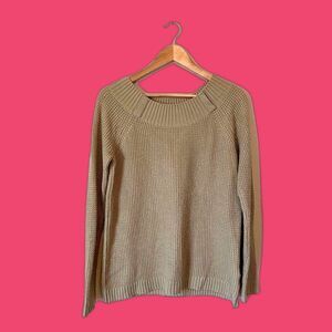 Jones New York Medium Neutral Pullover Sweater Crewneck Long Sleeve Classic Chic